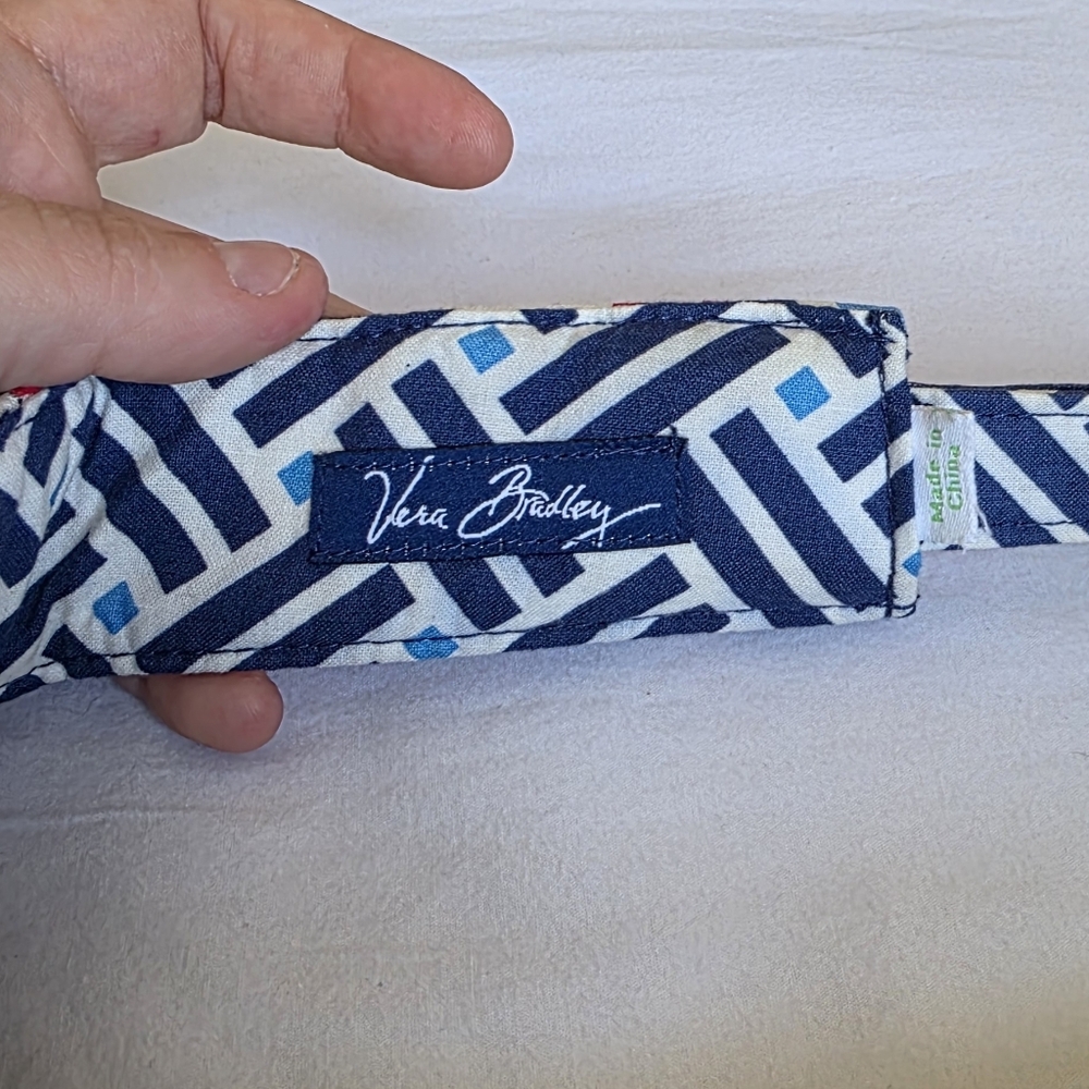 Vera Bradley Floral And Geometric Navy and White Patterned Visor Hat - Picture 3 of 8